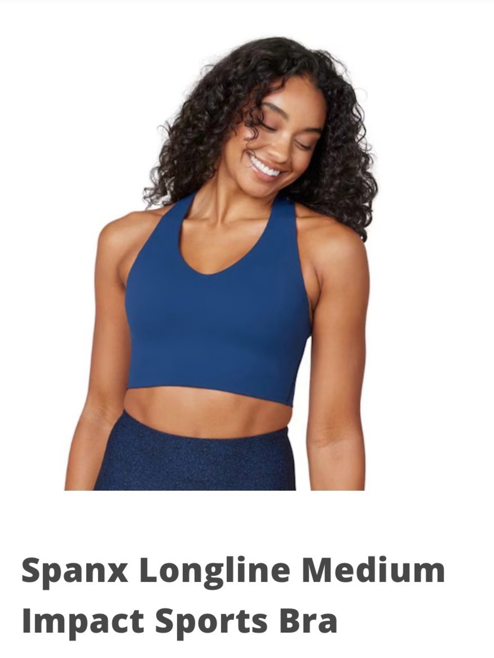 SPANX Deep Blue Racerback Comfort Crop Top